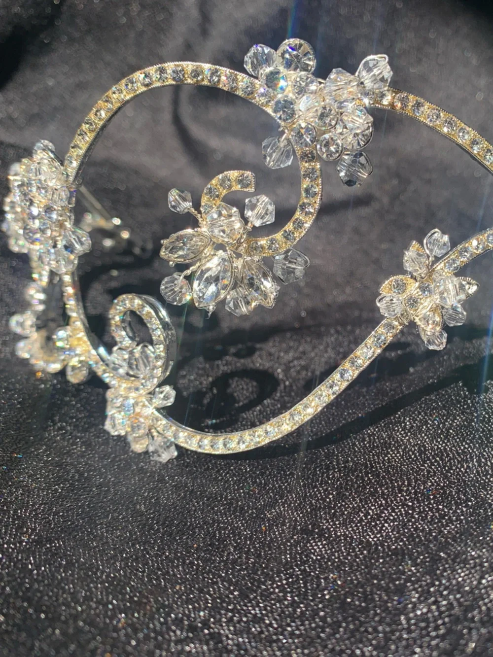 Crystal Floral RHINESTONE Hair Vine Tiara - Elegant Women's Hair Accessory